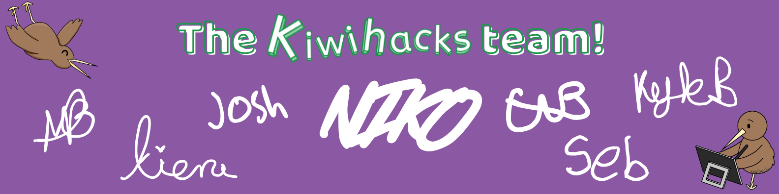 Signatures of the KiwiHacks team